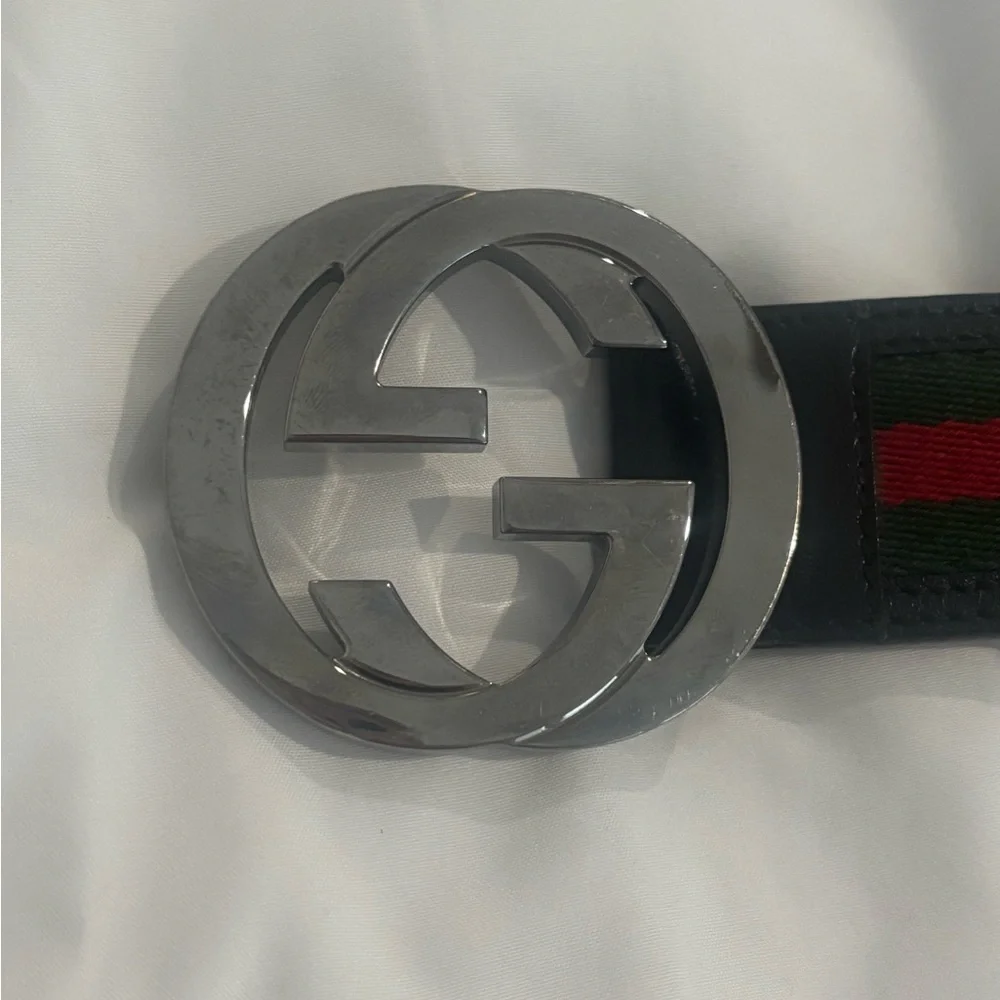 Gucci belt with classic green & Red Stripe